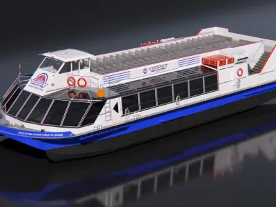 River Sightseeing Cruise Boat  purchase 3D model