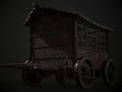 Cage on Wheels Low-poly 3D model