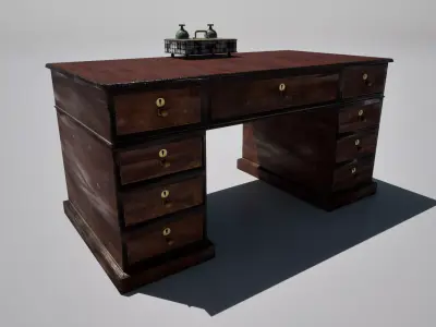 Victorian retro wooden table Low-poly 3D model