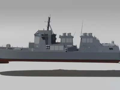 Arleigh Burke Destroyer Low-poly 3D model