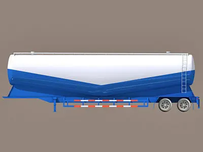 Blue Bottom Tanker Trailer 06 3D model