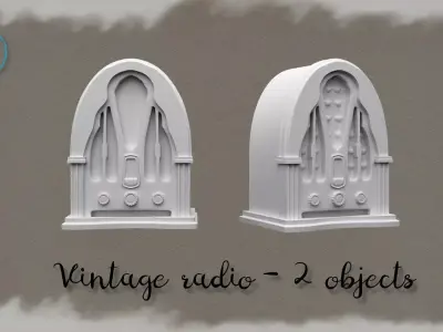 Vintage Radio Miniature for Dollhouse 3D print model