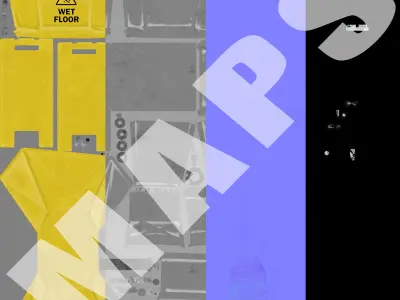 Mop Bucket Game Ready Low-poly 3D model