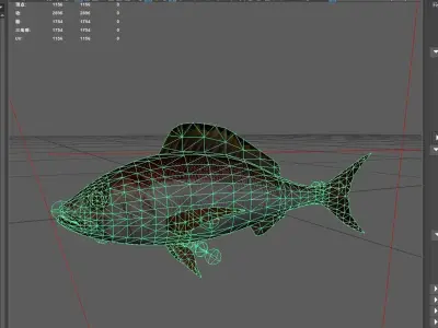 Snapper Low-poly 3D model 5