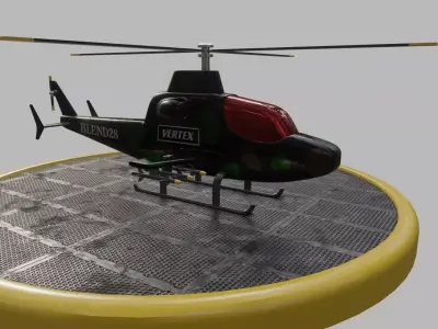 Low Poly Helicopter bike rack hanging 3D model