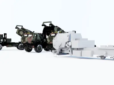 HIMRAS three military vehicles Low-poly 3D model