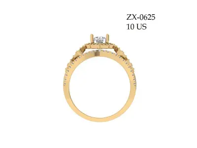 Art Deco Ring 3D print model 26