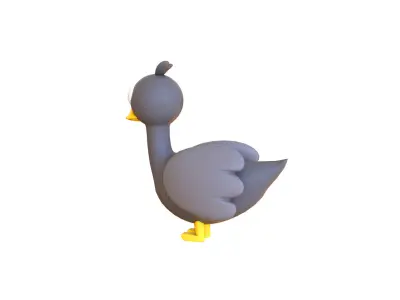 Cartoon Goose Cute  Low-poly 3D model