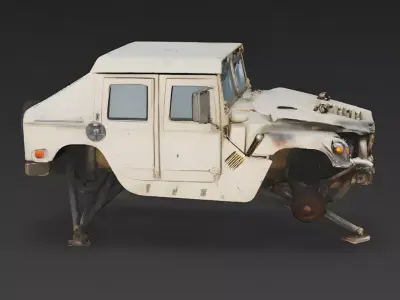 Post-War Tactical Humvee 3D Model Low-poly 3D model