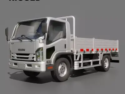 Isuzu Elf Flatbed Truck Free 3D model