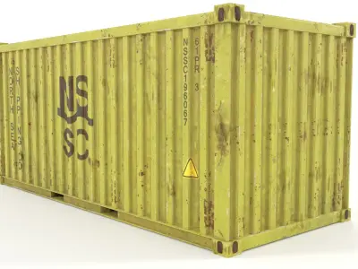 Container 20 ft low poly Low-poly 3D model