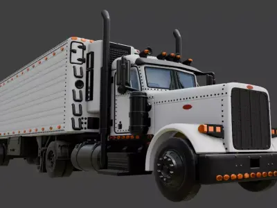 PETERBILT refrigerated semi-trailer 3D print model