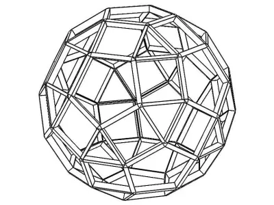 Wireframe Shape Rhombicosidodecahedron 3D print model