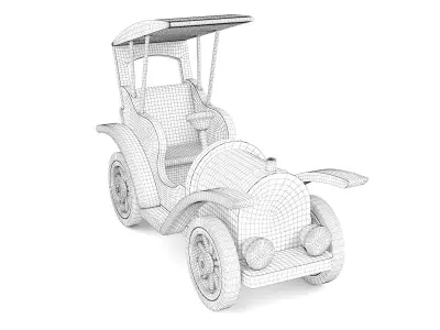 Wooden toy car 36 3D model