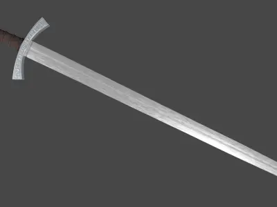 Caroling sword with Falchion handle Low-poly 3D model