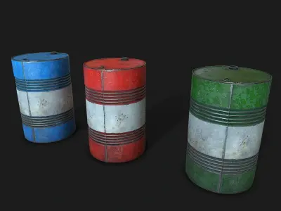 Fuel Barrels Low-poly 3D model