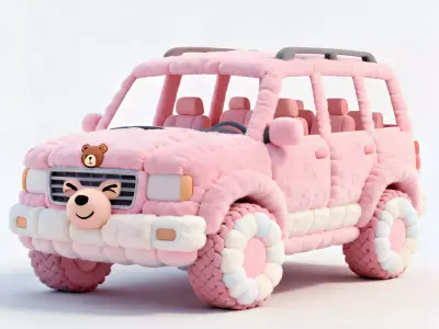 Cuddly Cruiser Plush SUV 3D Model Low-poly 3D model
