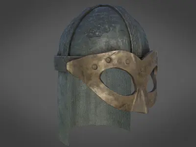 PBR viking helmet Low-poly 3D model