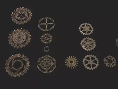 Rusty Gears Set 3D model