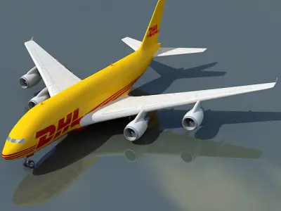 DHL Textured Airbus 3D model