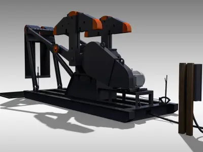 Low Profile Pumpjack 3D model
