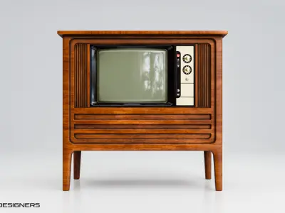 Vintage Television Low-poly 3D model