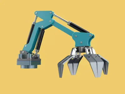 SCRAP RUBBISH GARBAGE WASTE LOADER GRABBER CRANE LIFTING GRAPPLE 3D model