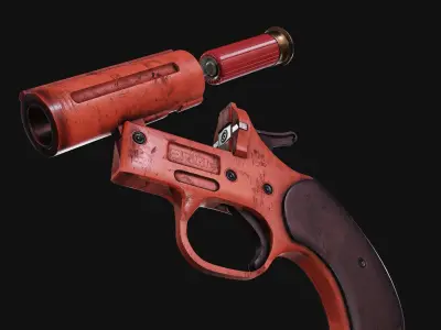 Flare Gun Low-poly 3D model shop