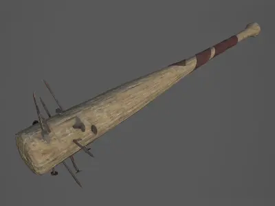 Apocalyptic Baseball Bat - PBR and Game Ready Low-poly 3D model