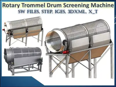 Rotary Trommel Drum Screening and Separation Machine 3D model