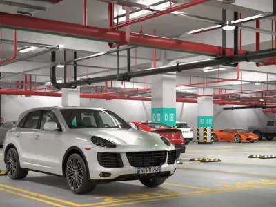 Filled Underground Parking 3D model