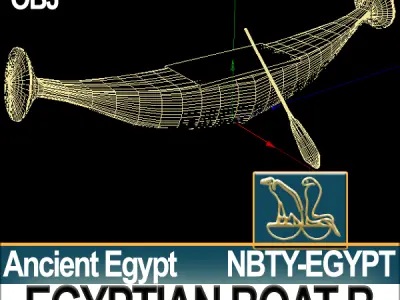 Ancient Egypt Rowboat B 3D model