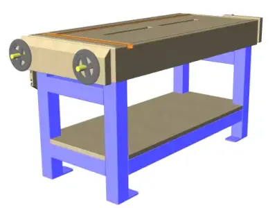 Workbench woodworking plans 3D model