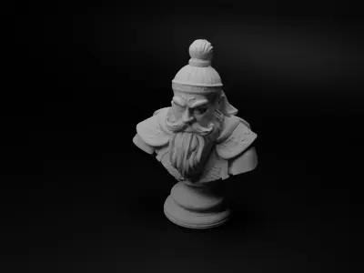 Mongol Shaman Warrior Bust Chess 3D print model get