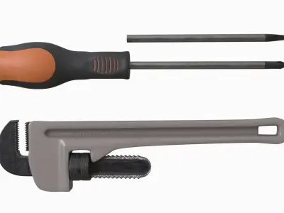 Tools Collection 3D model two wrenches 3D model