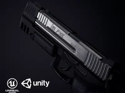 P30L PBR gun Low-poly 3D model