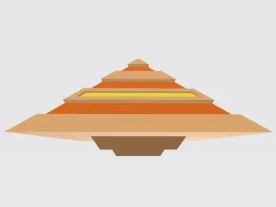 Sci-fi free flying low poly pyramid Free low-poly 3D model