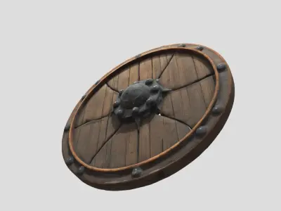 Round Shield Medieval Game-Ready 3D Model Low-poly 3D model