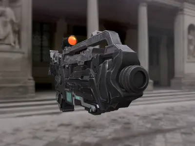 Machine Gun Concept Low-poly 3D model