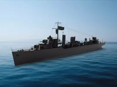 V and W-class destroyer 3D model