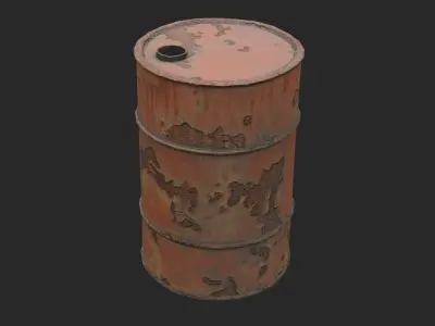 Abandoned Barrels Low-poly 3D model
