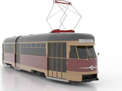 Tatra T2 Low Low-poly 3D model