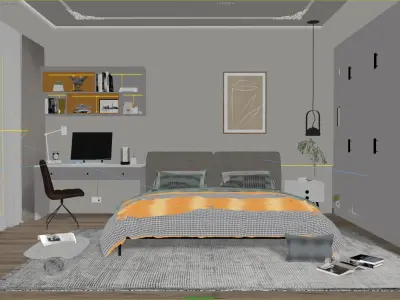 Cozy Bedroom Interior Scene  3D model purchase