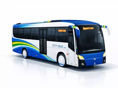 City Public Transport Bus Low-poly 3D model