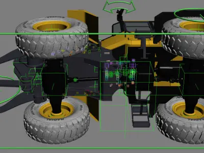 Wheel Loader Komatsu WA250 Rigged 3D model