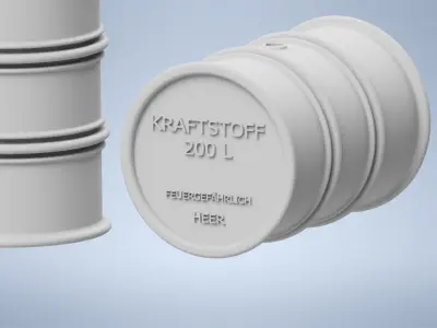 german fuel barrel set 1 35 3D print model