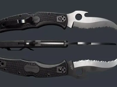 Spyderco Matriarch 2 Lightweight Folding Knife PBR Game Ready Low-poly 3D model