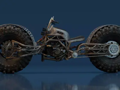 Monster Chopper Motocycle 3D model