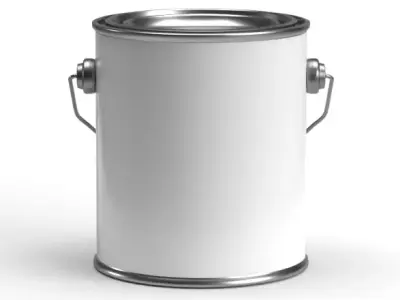 One pint paint can  with metal handle 3D model