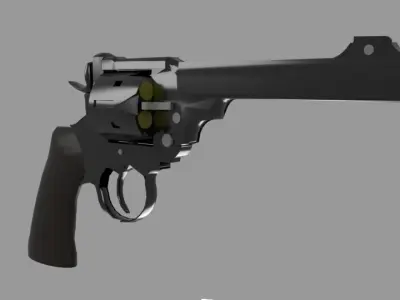 Webley Mk VI Revolver Low-poly 3D model